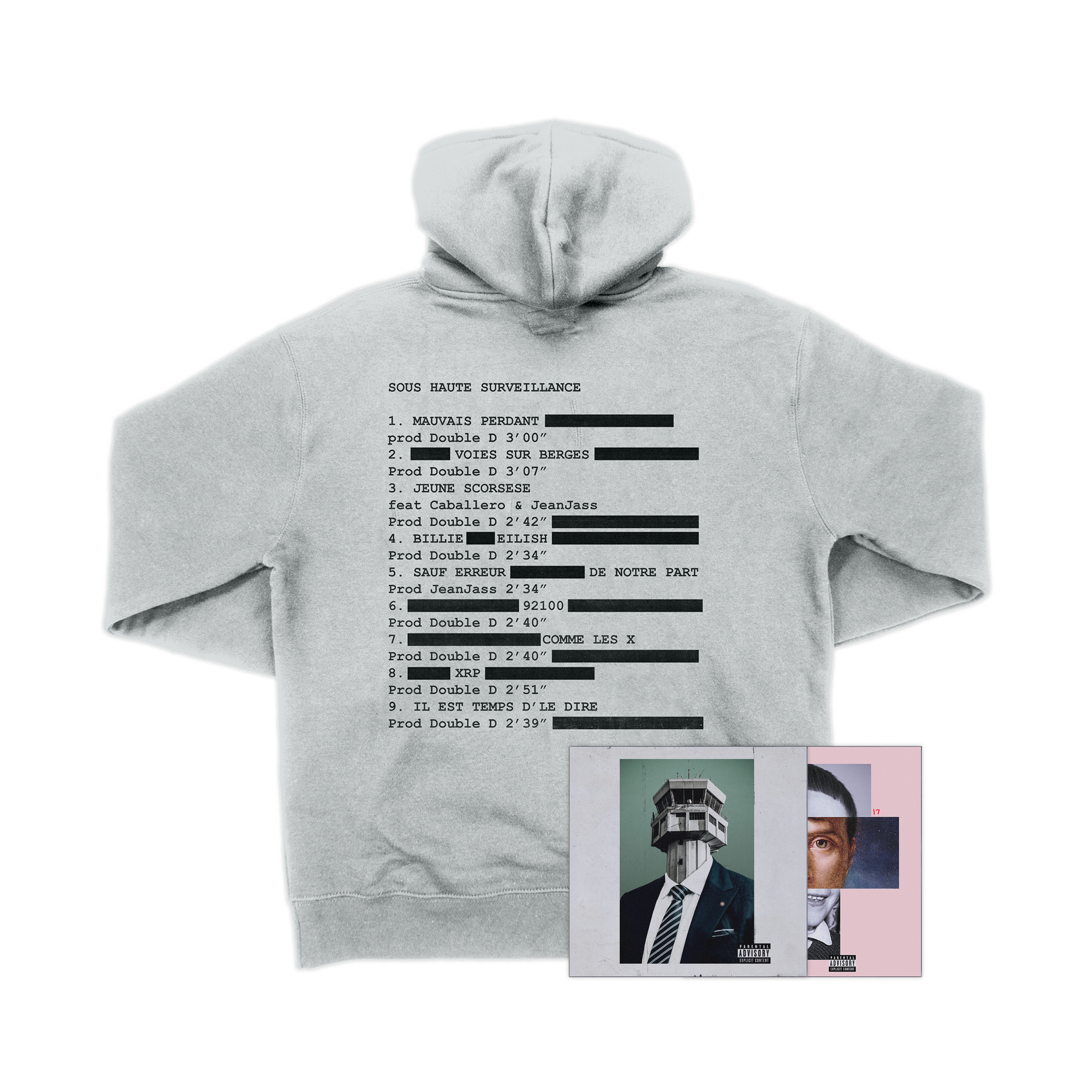 Double CD “Sous haute surveillance“ + “Sous surveillance“ & Hoodie “Sous haute surveillance“