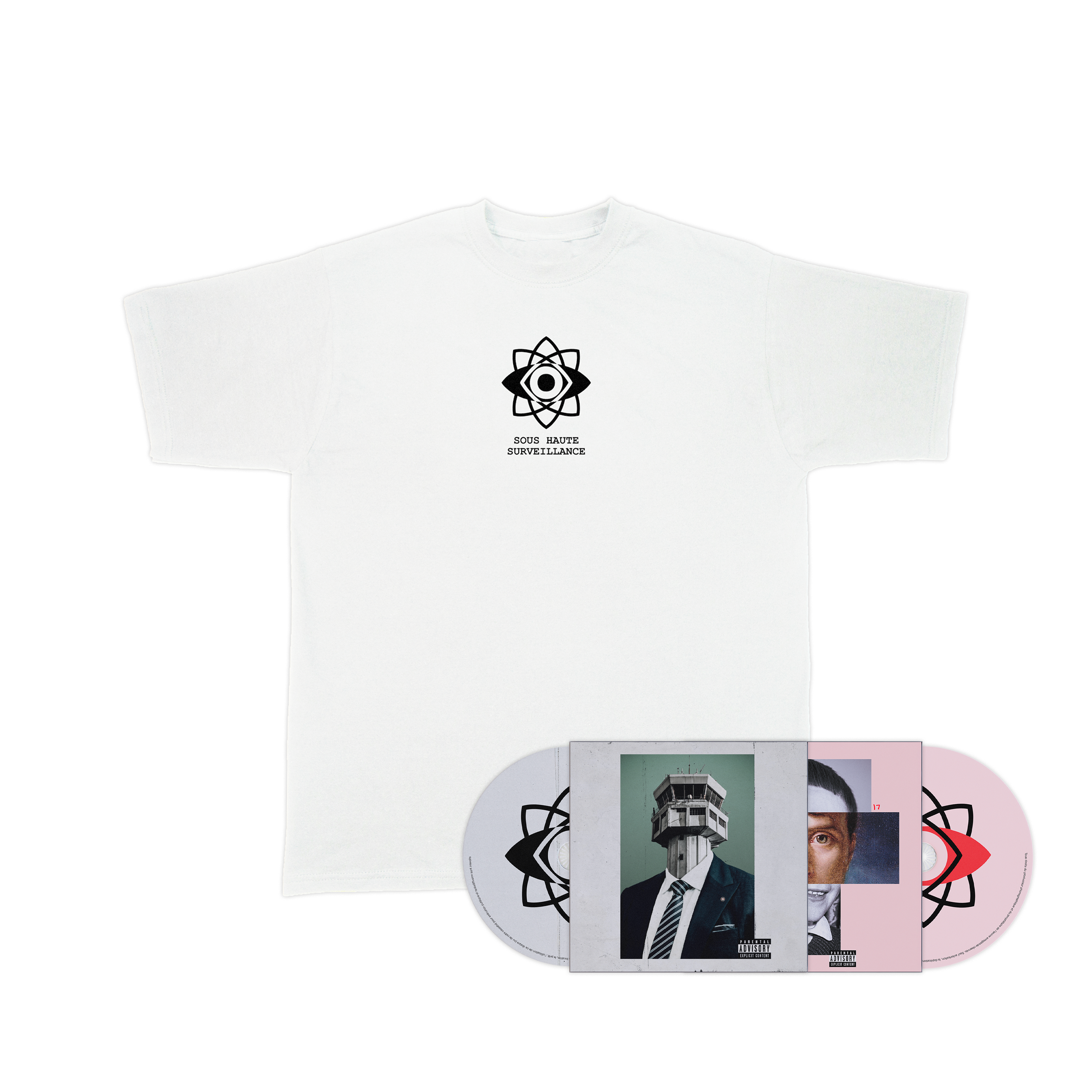 Double CD “Sous haute surveillance“ + “Sous surveillance“ & T-shirt “Sous haute surveillance“