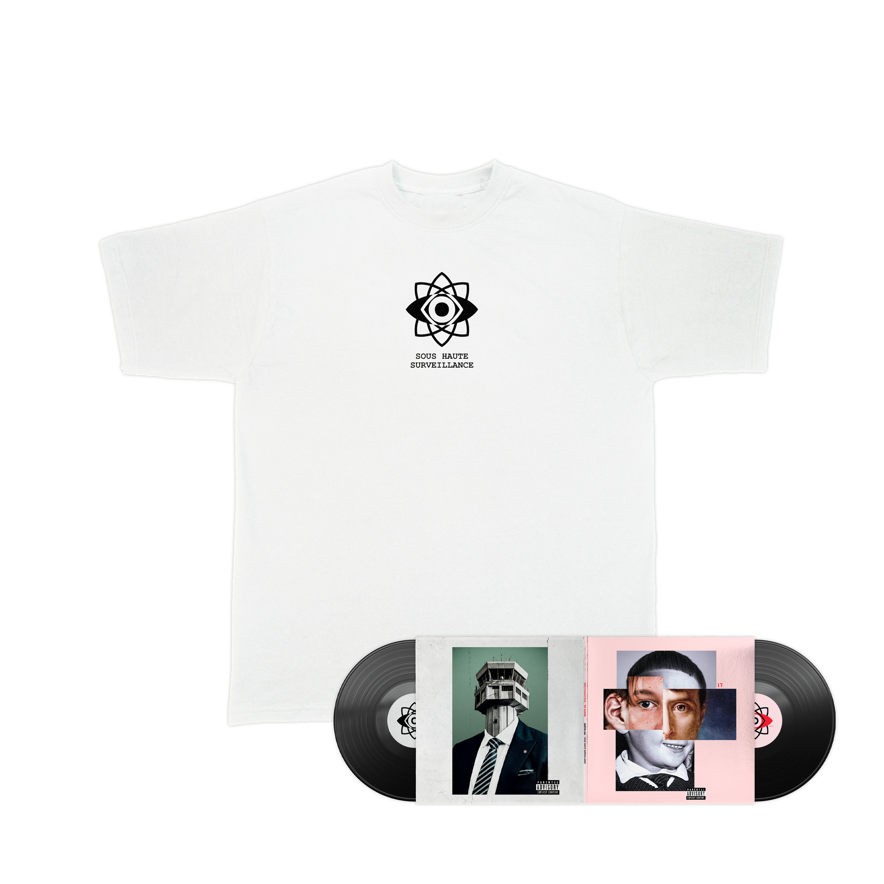 Double vinyle “Sous haute surveillance“ + “Sous surveillance“ & T-shirt “Sous haute surveillance“