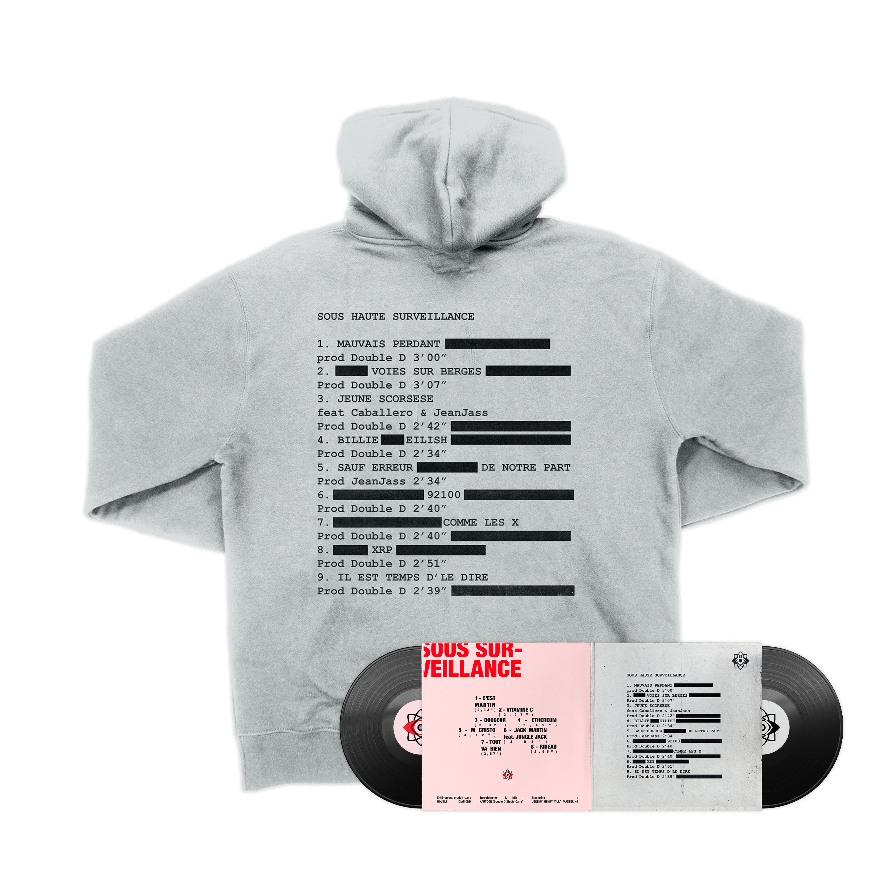 Double vinyle “Sous haute surveillance“ + “Sous surveillance“ & Hoodie “Sous haute surveillance“