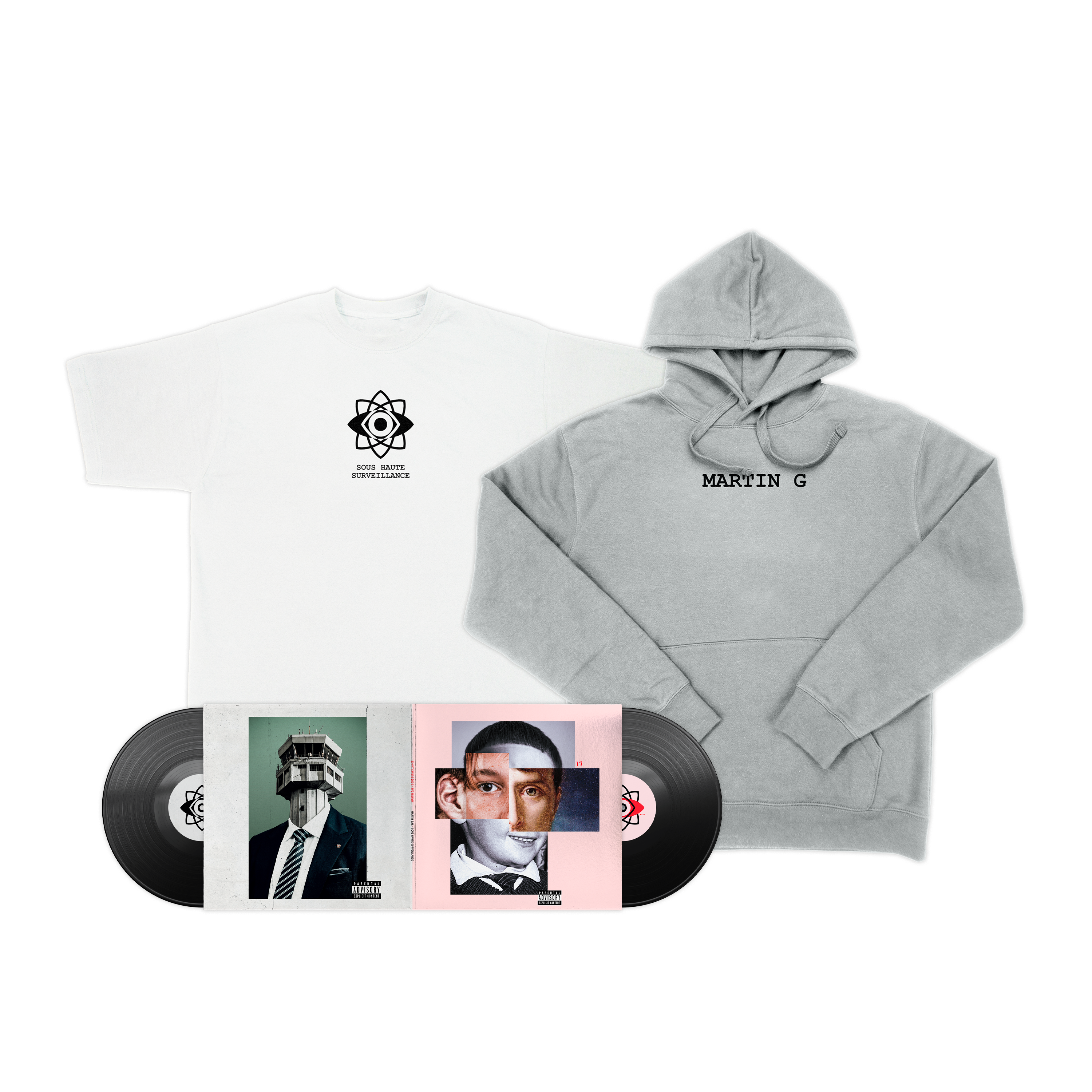 Double vinyle “Sous haute surveillance“ + “Sous surveillance“ & T-shirt + Hoodie “Sous haute surveillance“
